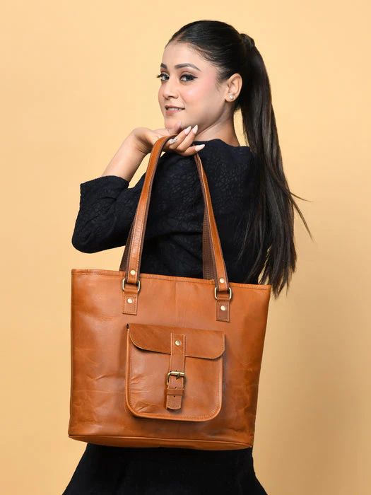 Classic Chic Buffalo Leather Tote – Tan
